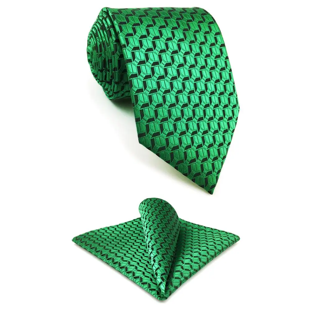 A19 цвета: зеленый черный геометрический Галстуки Шелковый Свадебный Мужской