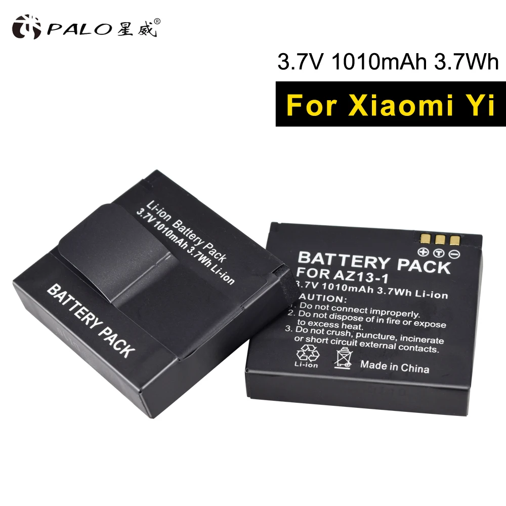 

PALO 2pcs AZ13-1Digital Camera Batteries Lithium Battery 1010mAh Li-ion Batteria For Xiaomi Xiaoyi Action Camera Accessories