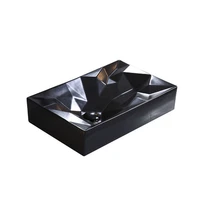nordic minimalist washbasin ceramic bathroom sink balcony black sink single bowl diamond shape with drainage accessories set