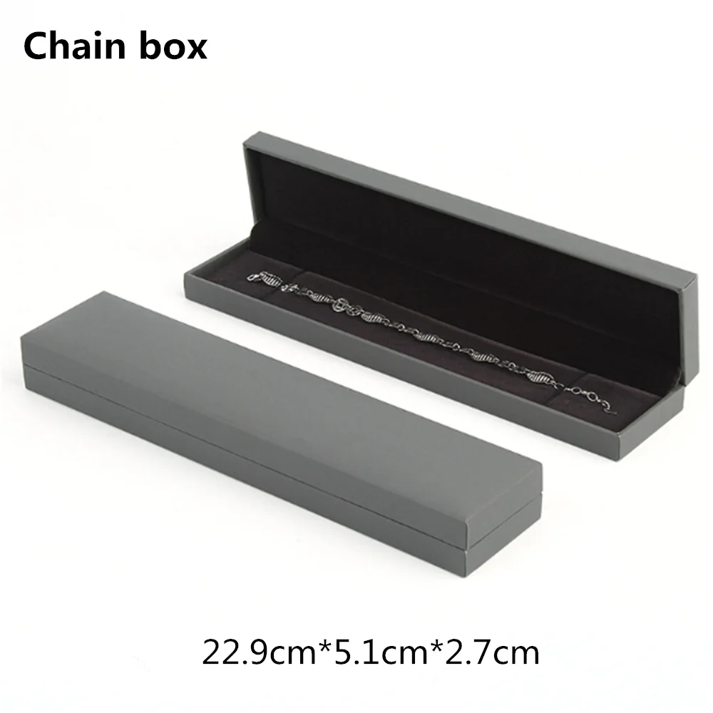 

Packaging Box Ring Box Ornaments Gift Right Angle Gray Leather Paper High-grade