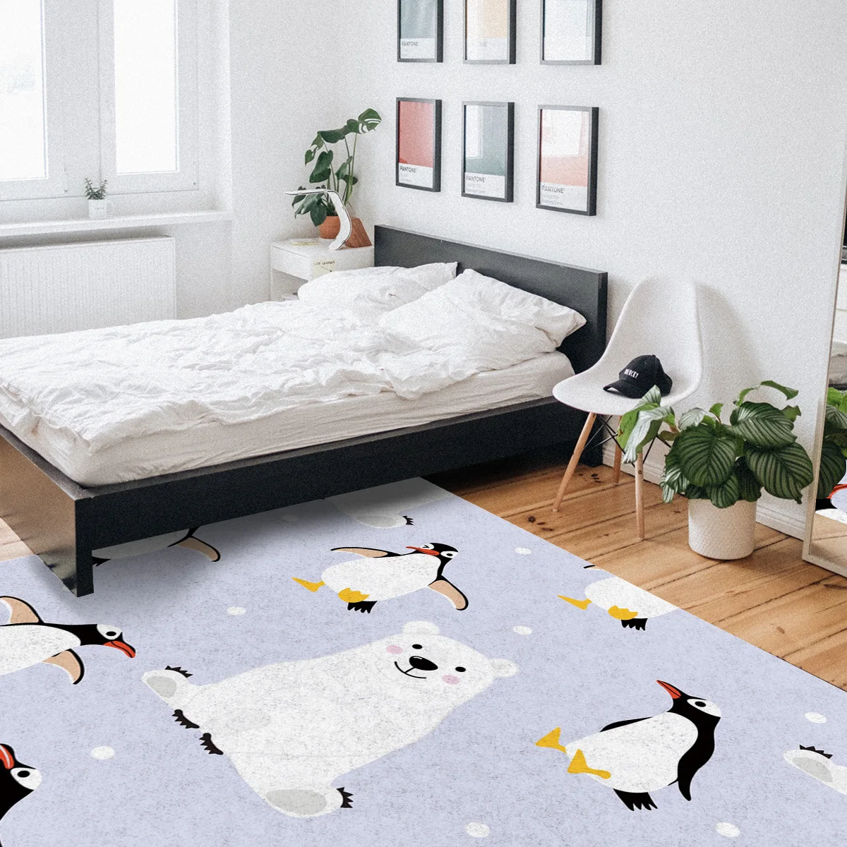 Мультяшные ковры с изображением белого медведя пингвина для кровати гостиной