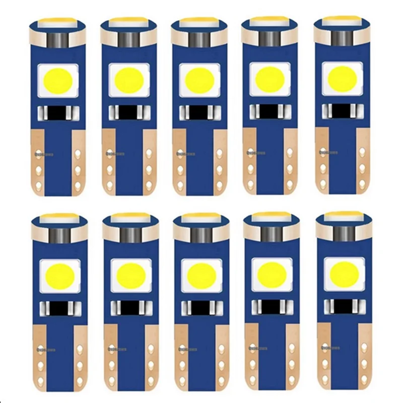 

10PCS T5 W3W 74 286 W1.2W Super Bright 3030 LED Bulbs Auto Dashboard Gauge Lamps Car Warning Indicator Instrument Cluster Lights