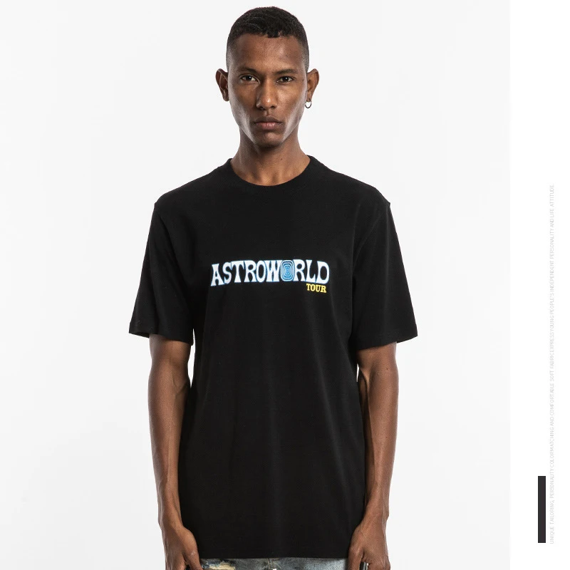 Трэвиса Скотта астромира тур футболка мужская хип-хоп Уличная 100% хлопок топ