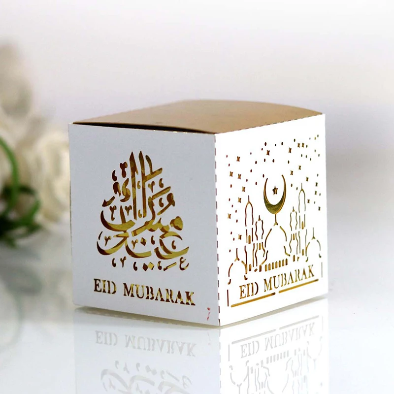 50 шт. коробка для сладостей Eid Mubarak и подарочные коробки Рамадан Kareem конфет