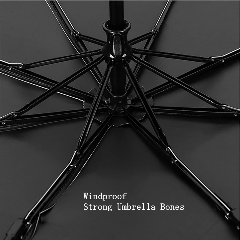 

New Hand Painted 3 Fold Windproof Rain Umbrella Man Sunshade UV Protection Girls Gifts Women Parasol Portable Folding Umbrella