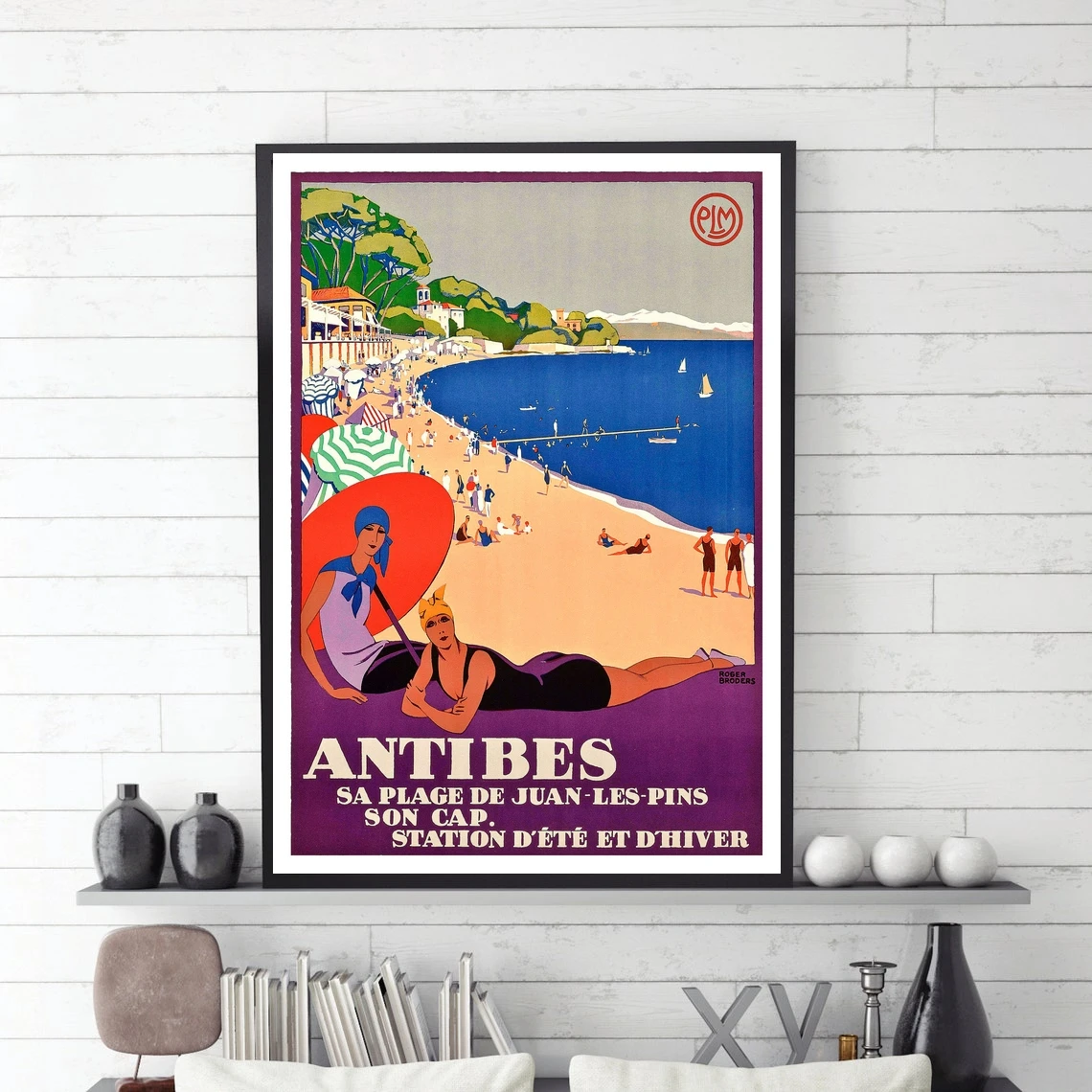 

Перепечать винтажного постера для путешествий в Антибес (Южная Франция), искусство, винтажный постер, печать, домашний декор, настенная живо...