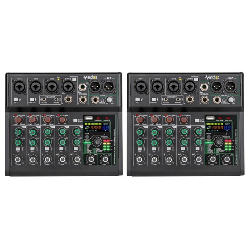 

G7 7 Channel USB Bluetooth 88 Mixing Effects Sound Card Audio Mixer Sound Board Console Desk System Interface