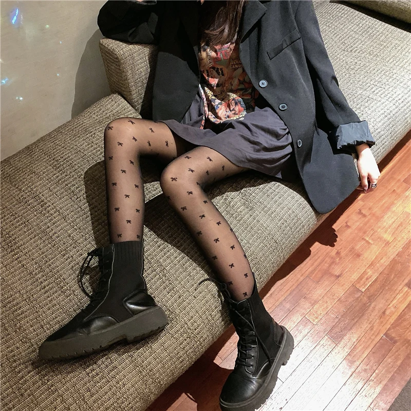 

New style Spring Japanese Lolita Sexy Women Pantyhose Tights Nylon Butterfly Print Stockings Seamless