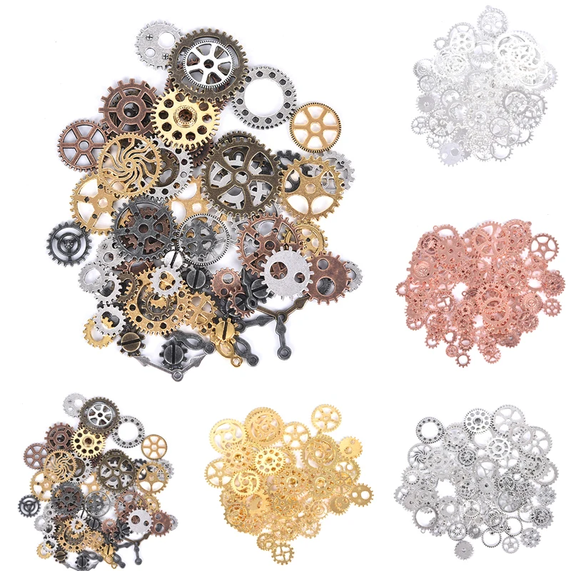 100 грамм (Approx70Pcs) смешанные металлические шестерни подвески колеса античная