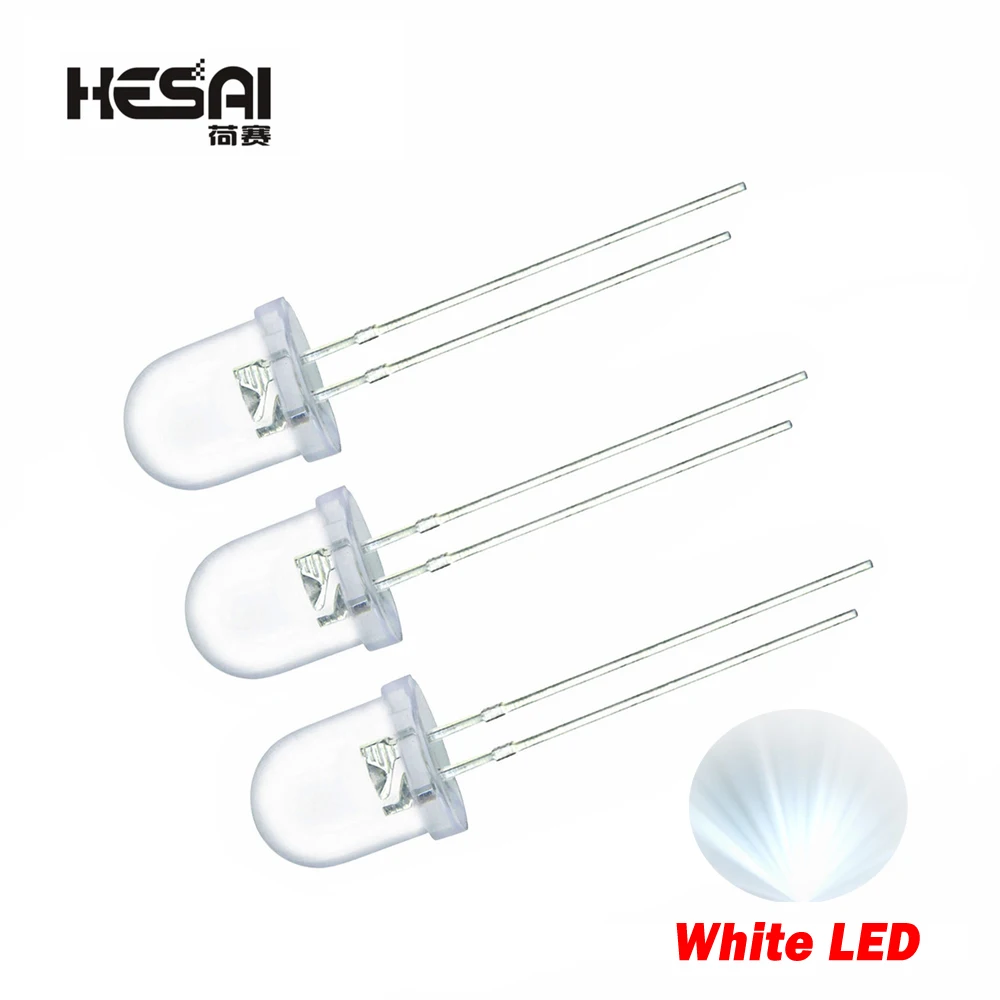 Белый Ультра-яркий светодиодный светильник F8 8 мм