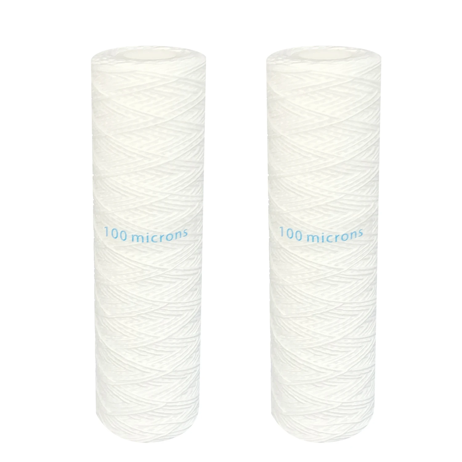 

Pack of 2 Universal Whole House String Wound Sediment Water Filter Cartridge 2.5" x 10" - 100 Microns