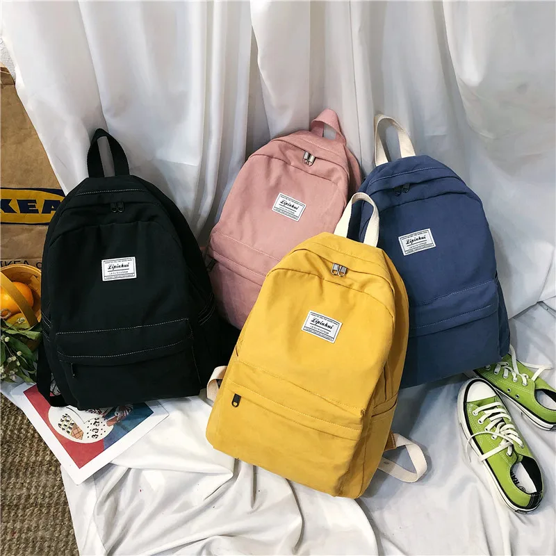 2019 высококачественный холщовый женский рюкзак Женский Одноцветный школьный для