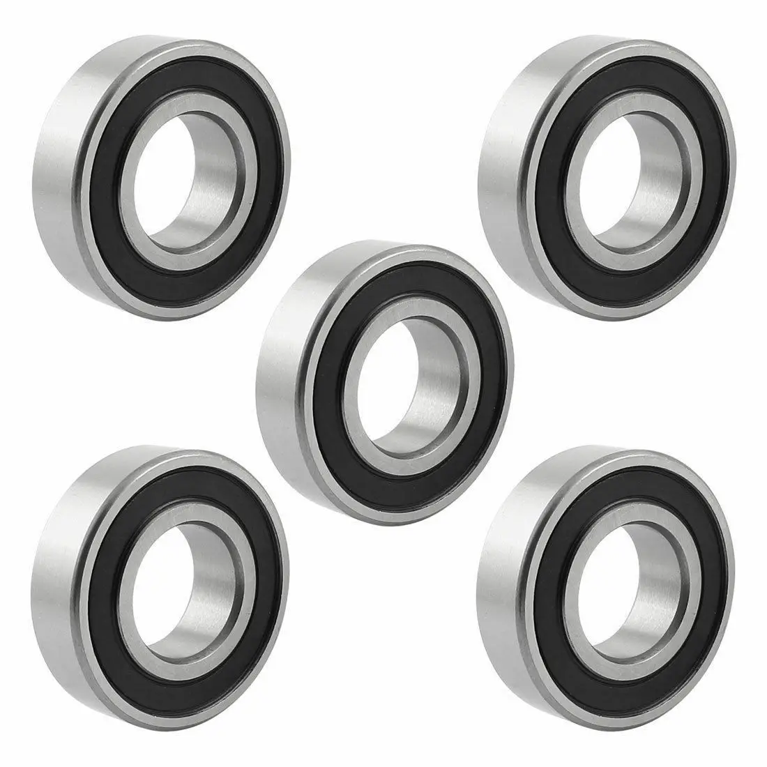 

5 Pcs 6203RS 40mm x 17mm x 12mm Single Row Deep Groove Ball Bearing.