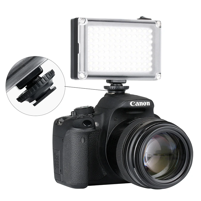 96 LED Phone Video Light Photo Lighting on Camera Hot Shoe Lamp for iPhone Xs Max X 8 Camcorder Canon Nikon DSLR |