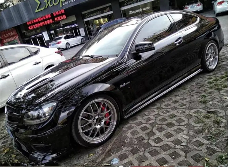 Реальные углеродного волокна сбоку тела юбки комплект для губ Крышка Mercedes-Benz W204