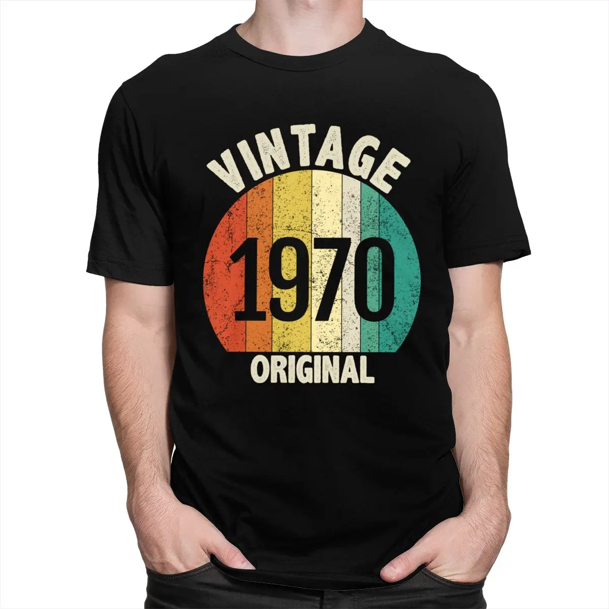 

Classic Vintage Born In 1970 Shirt Short Sleeves 100% Cotton Tee Tops 50th birthday gift idea Tshirt 70s Anniversary T-shirt