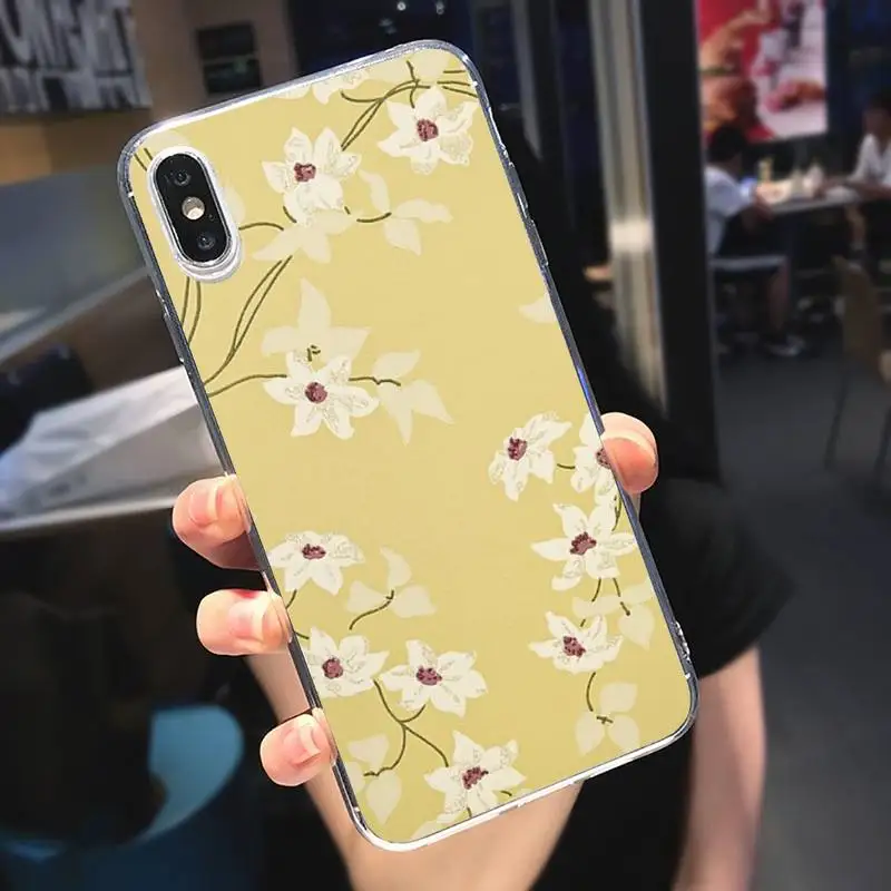

Retro Dried flowers pattern Phone Case Transparent soft For iphone 5 5s 5c se 6 6s 7 8 11 12 plus mini x xs xr pro max