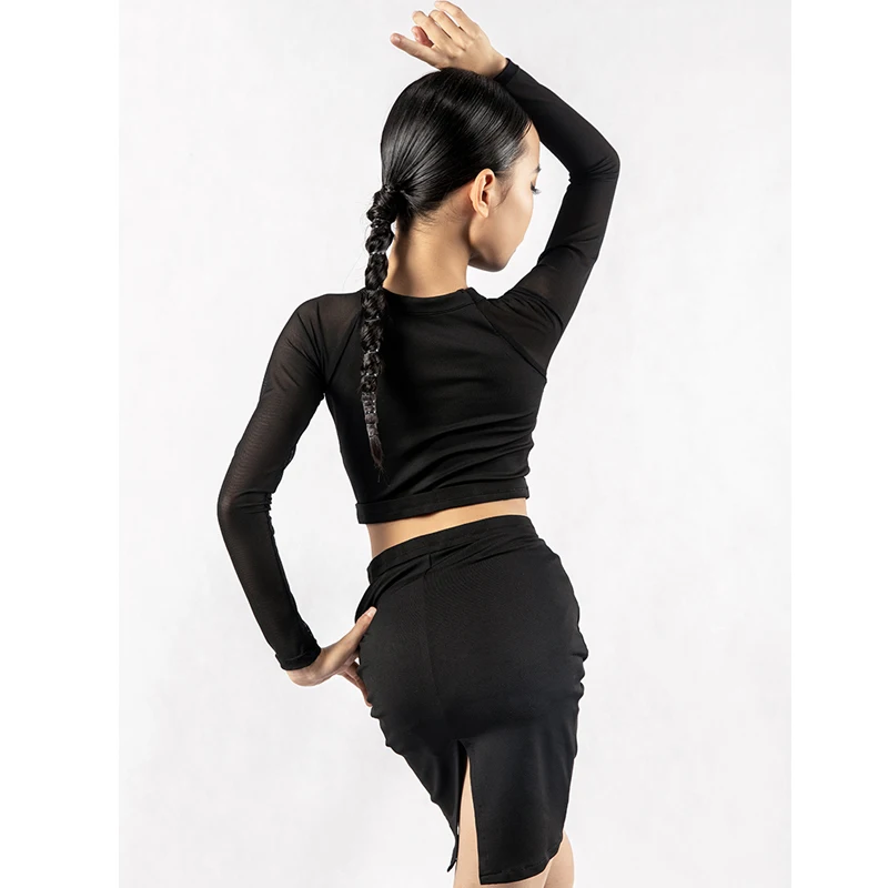 

Children'S Long-Sleeved Latin Dance Dress For Girls Performance Clothes Latin Competition Dance Dress Practice Clothes DN7564