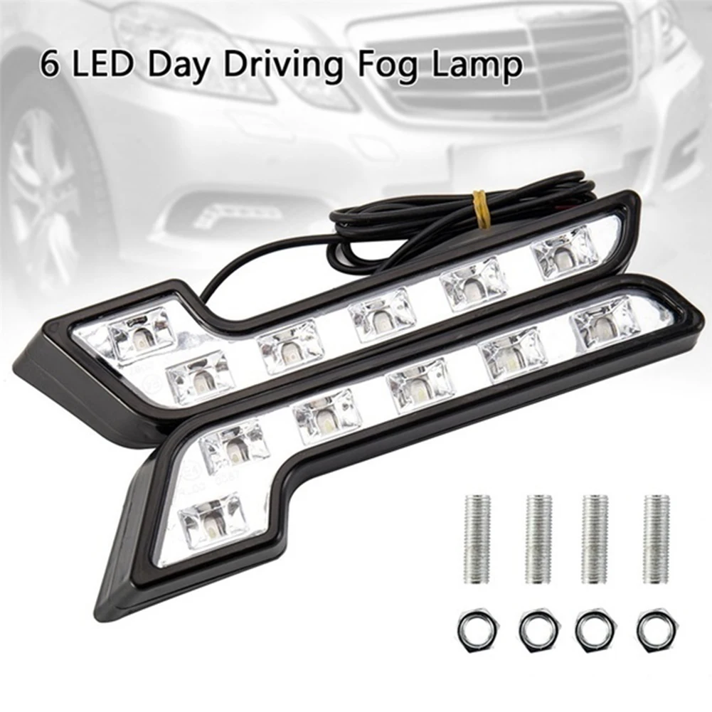 2 шт. вождения универсальные Противотуманные фары Дневные ходовые огни L Форма 12 V