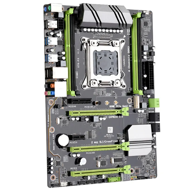 PPYY-X79-P3 LGA 2011 ATX Gaming Motherboard DDR3 RAM Memory NVME M.2 SSD Support for Intel Xeon Core CPU(with E5-2670 CPU) | Компьютеры и