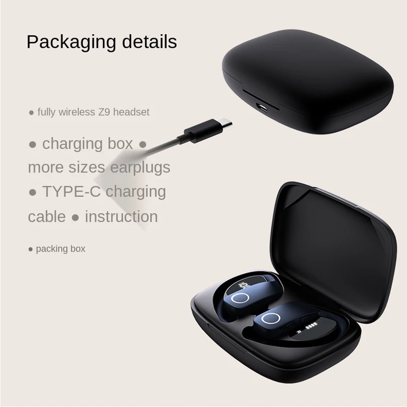 

TWS sports Bluetooth headset 5.0 digital display is suitable for all Apple Lenovo Xiaomi smartphones