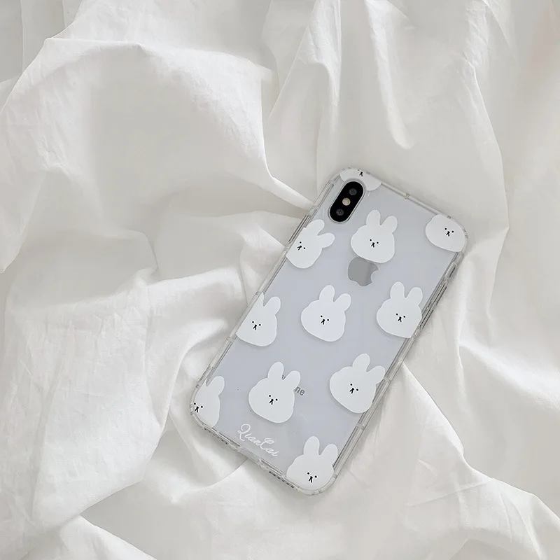 

Simple Transparent White Cartoon Flowers IPhone11ProMax/12Mini/XR/XS/X/8/7 Anti-drop Silicone Phone Case Wholesale