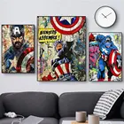 Супергероев Marvel Капитан Америка постеры с комиксами Мстителей характер Печать холст Картина Wall Art Для модный Декор в гостиную