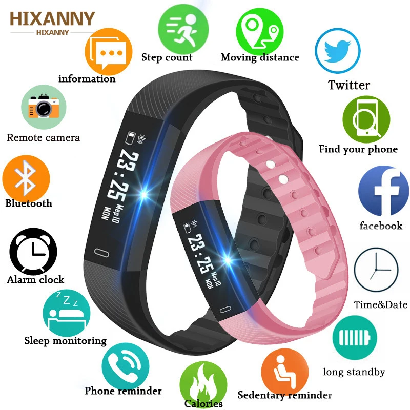 ID115 Шагомер Смарт часы Время Дата дисплей наручные счетчик шагов Montre Bluetooth