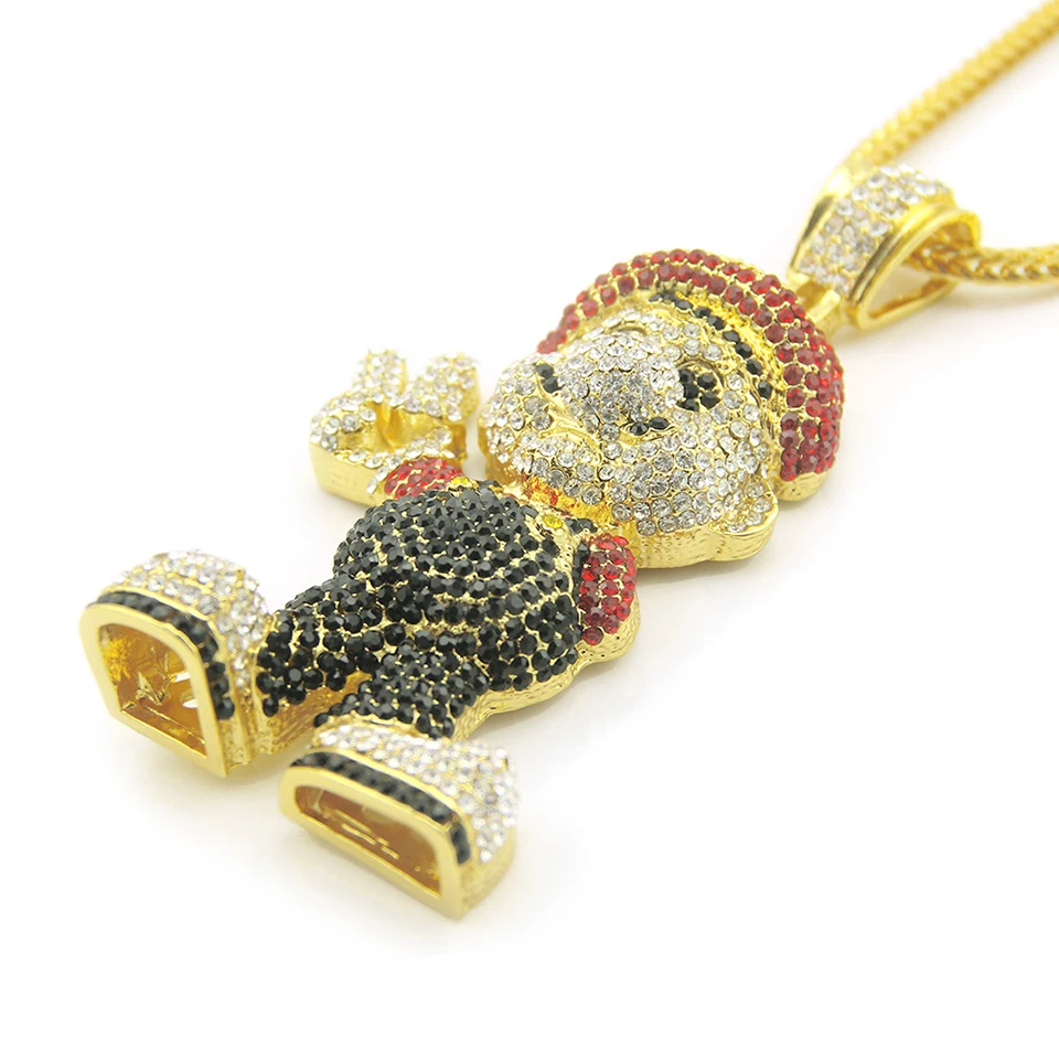 Супер Марио циркон кулон ожерелье хип хоп Уличная культура титана инкрустация из