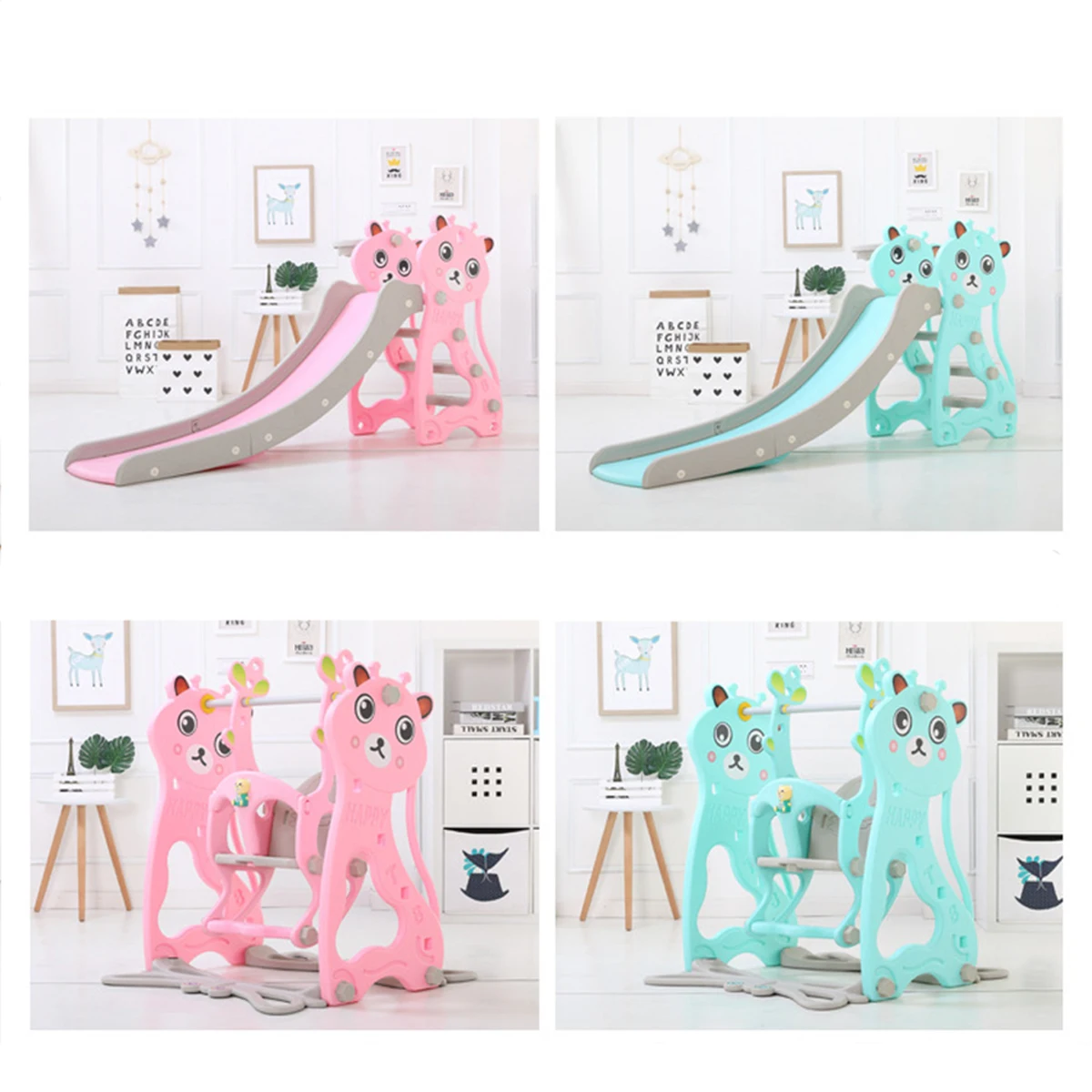 3 в 1 детские горки и качели баскетбольная история домашняя детская площадка