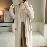 Women's Cashmere cardigans 2021 New Style for Autumn and Winter Casual Long Knitted Cardigan women sweater coat V-Neck Cardigans 2