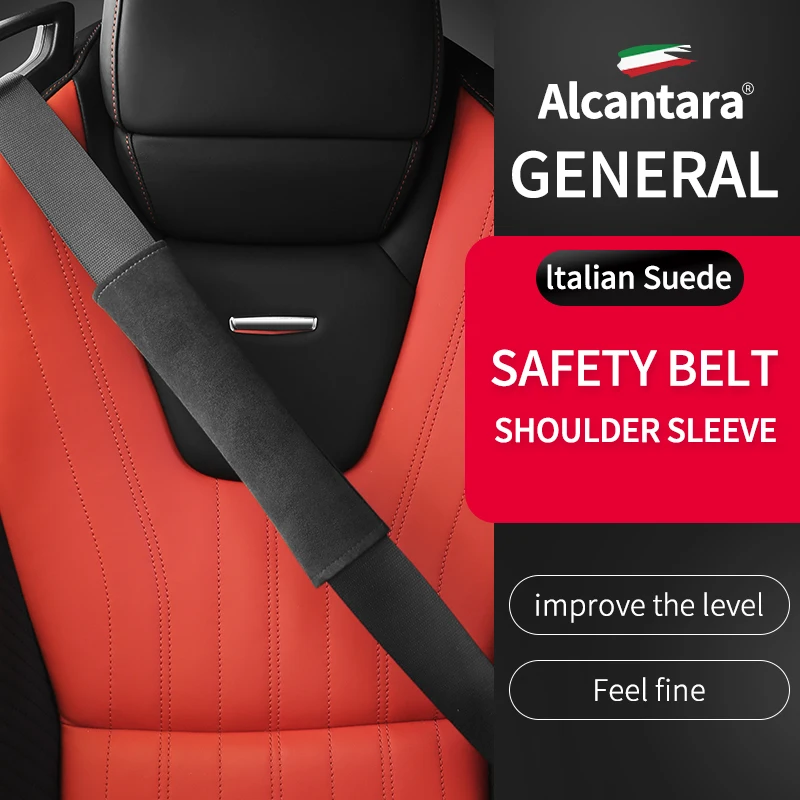 Importação geral do carro alcantara camurça pele tesla mercedes-benz amg bmw cinto de segurança ombro capa protetora cinto de seguro