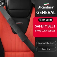 car general import alcantara suede fur tesla mercedes benz amg bmw seat belt shoulder protective cover insurance belt