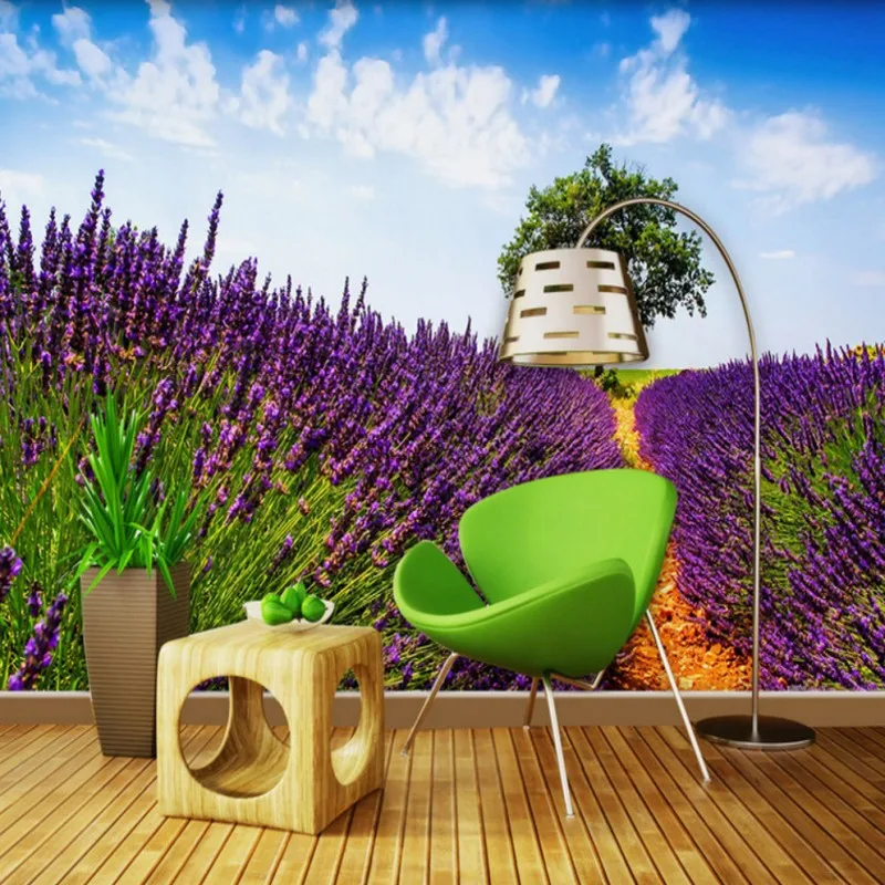 

Drop Shipping Photo Wallpaper Beautiful Lavender Pastoral Background Wall Custom Murals Home Bedroom Decorative Wallpaper