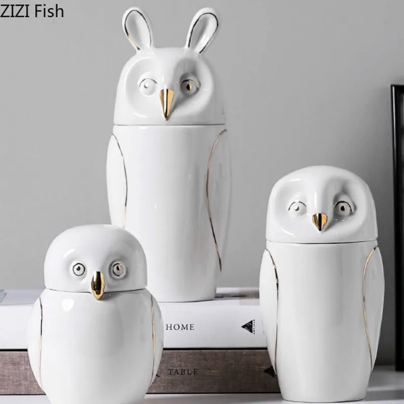 Герметичные керамические банки в форме совы пыленепроницаемые для хранения