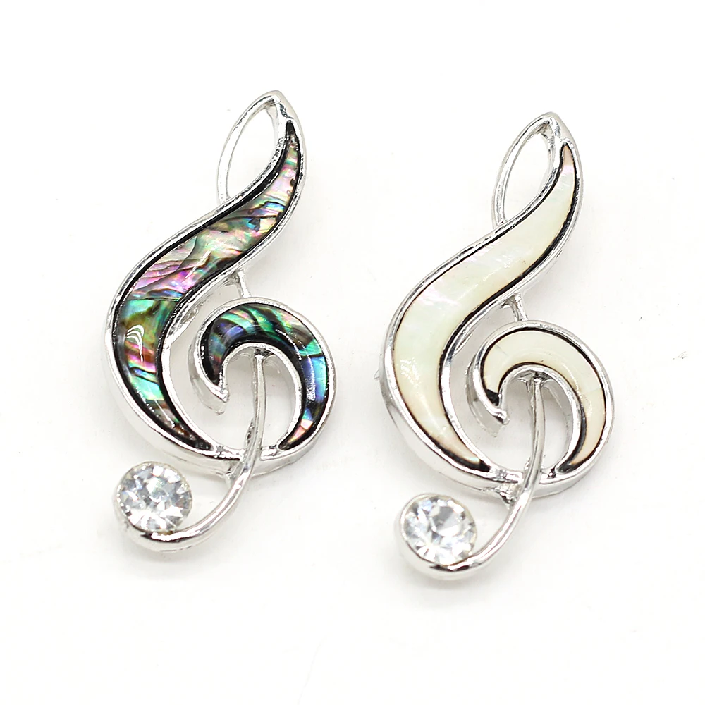 

New Natural Shell Brooch Pin With Carved Lifelike Musical Notes Shape Brooch for Music Enthusiast Jewelry Gift 23x5mm