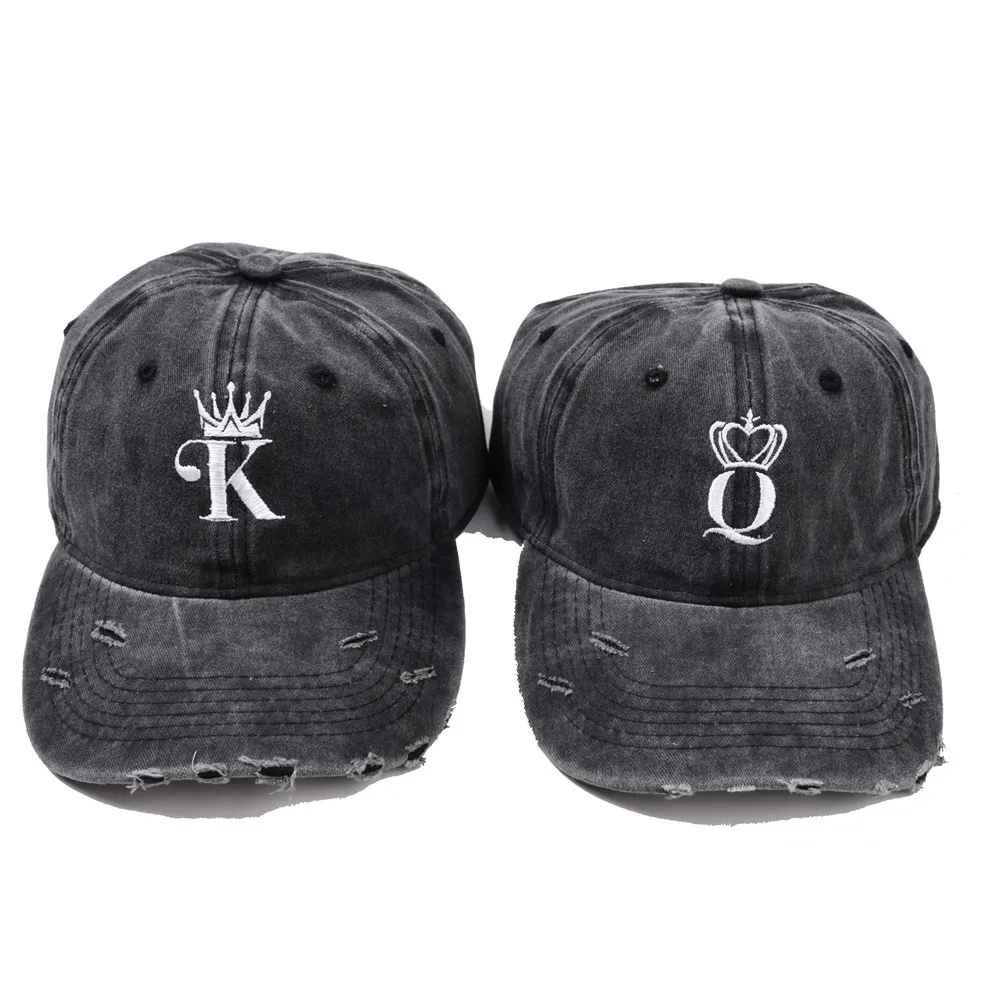 Бейсболка King Queen для мужчин и женщин Кепка от солнца в стиле хип-хоп черная пар