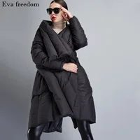 luxury womens down coats with hood 2019 winter outwear casual warm top brands jackets plus size black long loose free ship