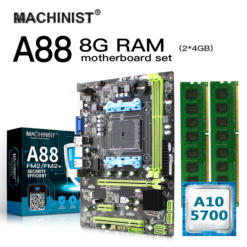 Комплект материнской платы AMD A88 FM2 + с процессором A10 5700 8 Гб (2*4G) память DDR3 1600 МГц