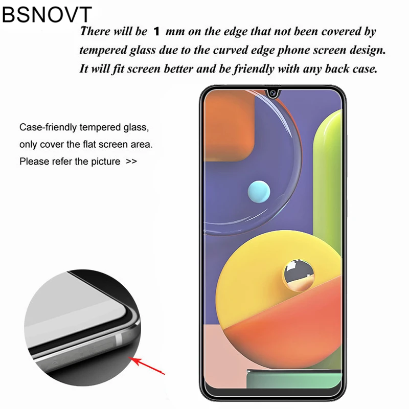 2 protectores de pantalla de cristal para Samsung Galaxy A50s A507F para Samsung Galaxy A50s Glass para Samsung A50s Glass 6,4 "BSNOVT-1