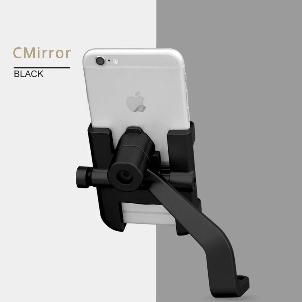 CMirror Black Металлический велосипед мотоцикл руль крепление на 360 градусов вращение MOTOWOLF держатель телефона для Iphone XIAOMI Huawei VIVO Sumsung - Цвет: CMirror Black