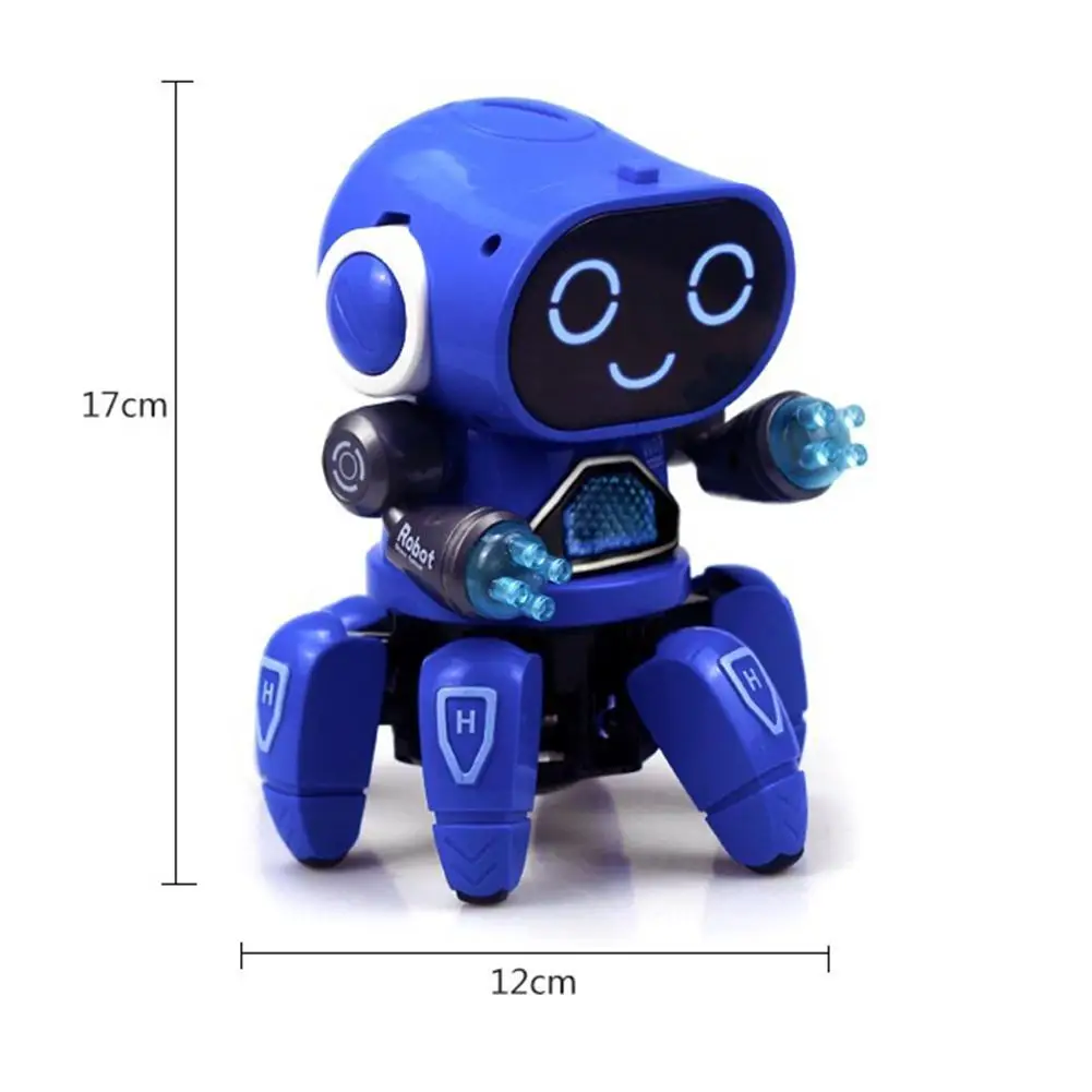 Cute 6-Claws Colorful LED Light Music Dancing Mini Electric Robot Kids Interactive Education Toy Electric Dancing Musical Gift images - 6