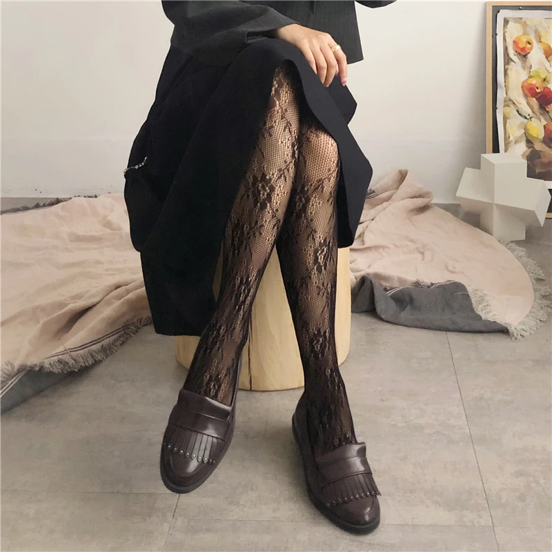 Новые женские колготки Классические Цветочные кружевные шелковые чулки дамские