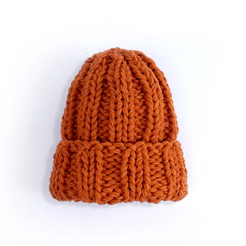 

Women Winter Knitted Beanies Hat Thick Soft Warm Coarse Large Knitted Solid Hat Female Ice Ski Bonnet Skullies Beanies Hat Cap