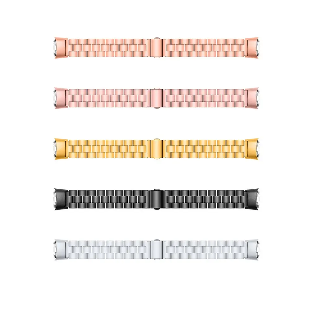 

Metal Replacement Watch Band for Samsung Galaxy Fit SM-R370 Smart Bracelet with Three Beads Steel Belt Watch Band