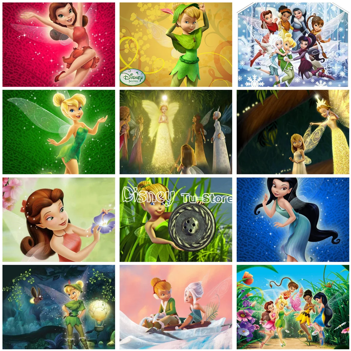 

Disney Diy Diamond Painting Classic Character Adult Tinkerbell Full Rhinestone Mosaic Cross Stitch Kit Home Decoration