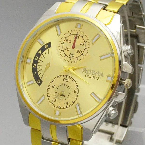 Роскошные мужские часы Rosra аналоговые кварцевые из нержавеющей стали модные