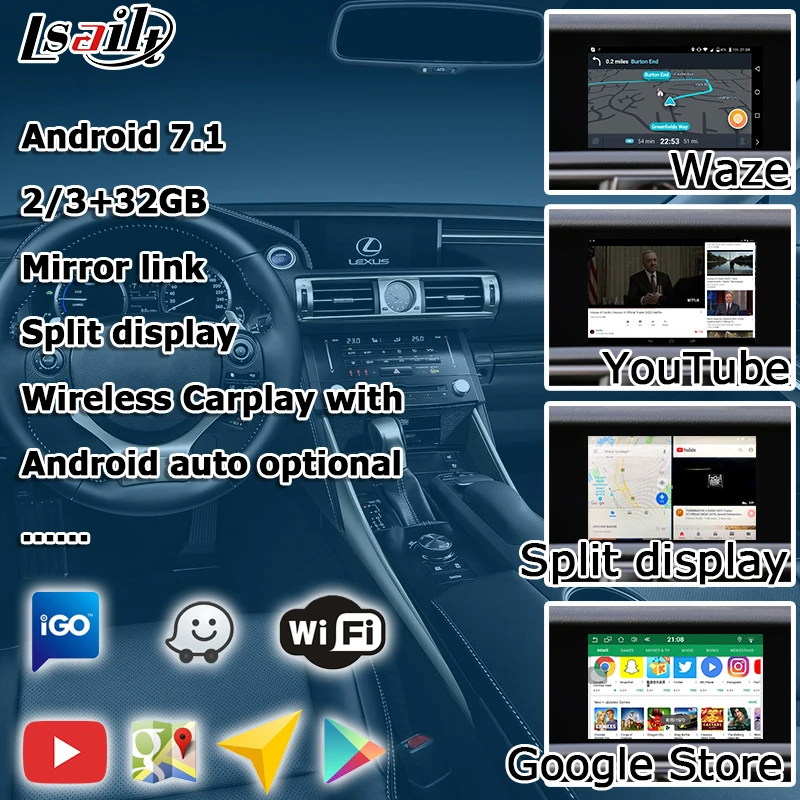 Android/carplay интерфейсная коробка для Lexus IS- 10,25 видео интерфейс gps навигация IS200t IS300 IS350 IS250 по Lsailt