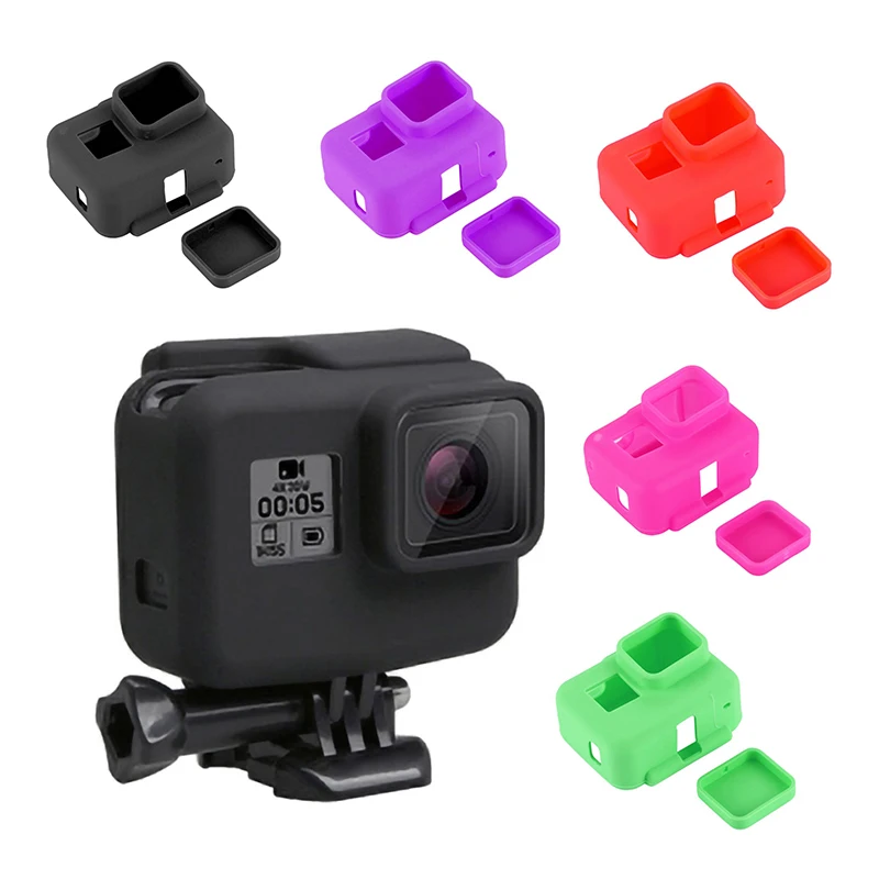 Для Go Pro Аксессуары для экшн-камеры защитный чехол для GoPro Hero 5 6 7 Black Hero camera кремниевое наружное покрытие+ крышка объектива