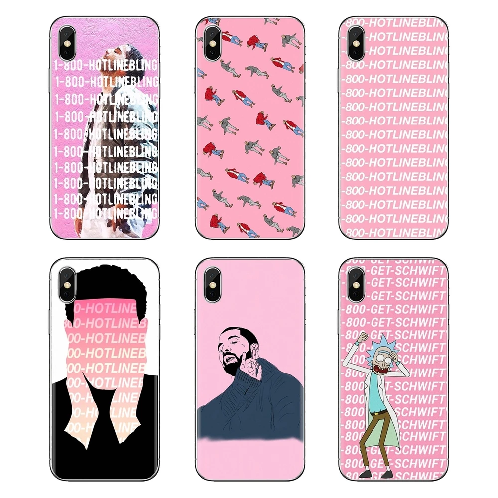 For Samsung Galaxy S3 S4 S5 Mini S6 S7 Edge S8 S9 S10 Plus Note 3 4 5 8 9 Soft Transparent Case Cute Fashion Drake Hotline Bling |